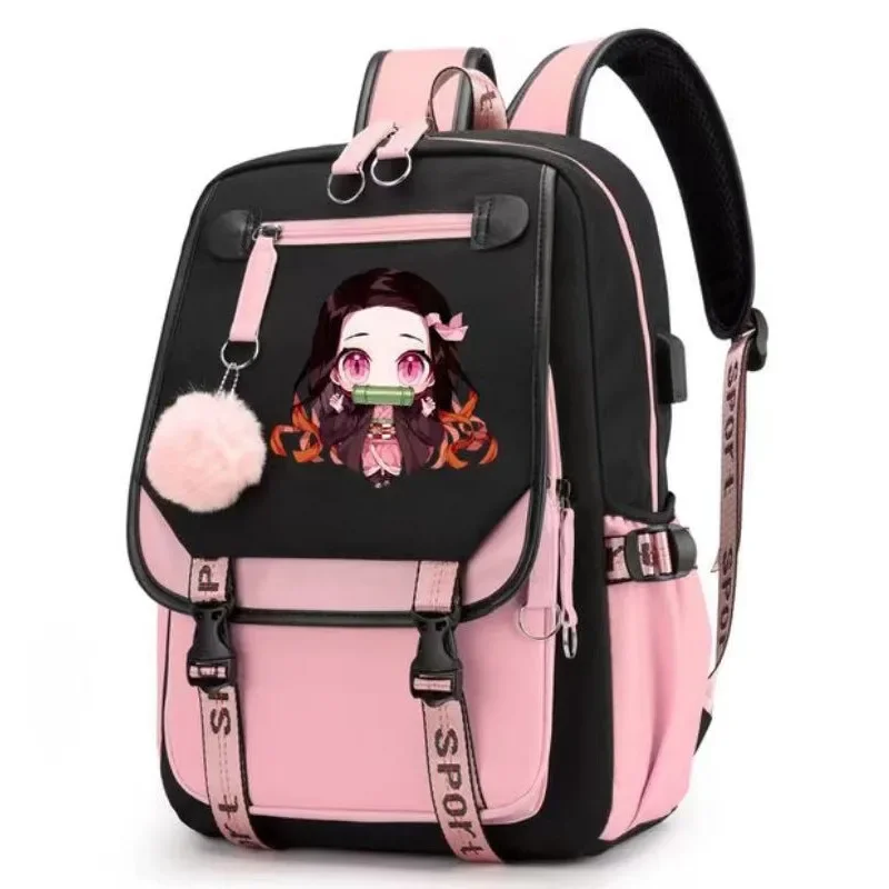 

Kamado Nezuko Demon Slayer Anime Cosplay Unisex Students School Bag Backpack Cartoon Bookbag Laptop Travel Rucksack Outdoor Bag