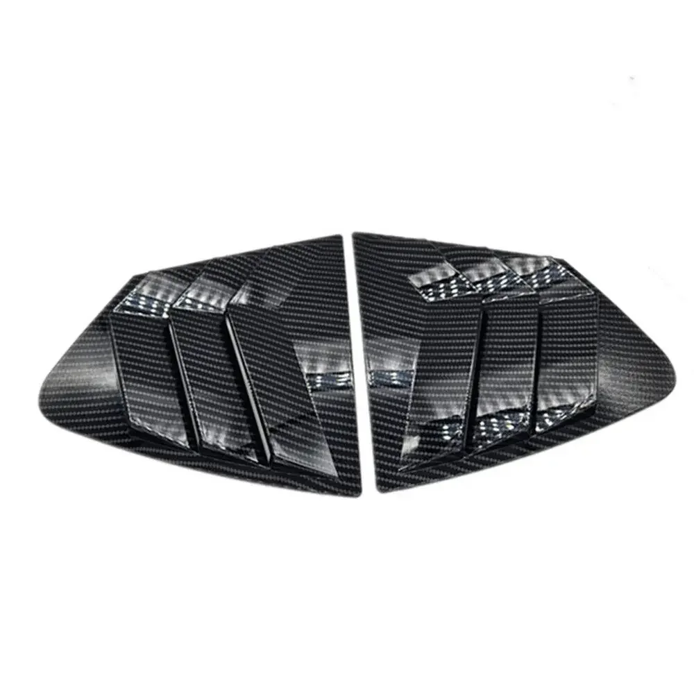 For Honda City 2009-2014 Car Rear Louver Window Side Shutter Cover Trim Sticker Vent Scoop ABS Carbon Fiber Accessories Auto ABS