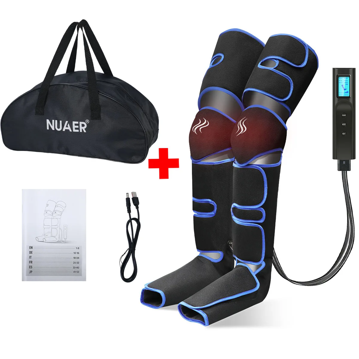 

Leg Massager with Bag Air Circulation Compression Massagerfor Foot and Calf Thigh 6 Modes 3 Intensities Slim Body