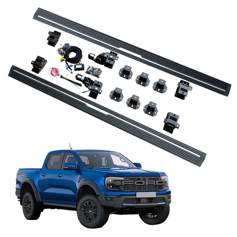 

Утолщенная электрическая ступенька, алюминиевая подножка, автоматическая электрическая боковая ступенька для Ford Ranger Raptor 2023+