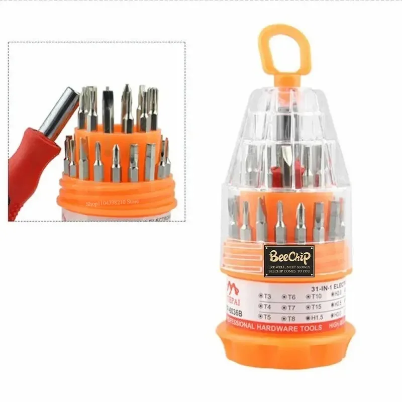 Multi Functional Precision Maintenance Manual Tool, 31 in 1 Screwdriver Mini Kit, Detachable Anti Slip Handle