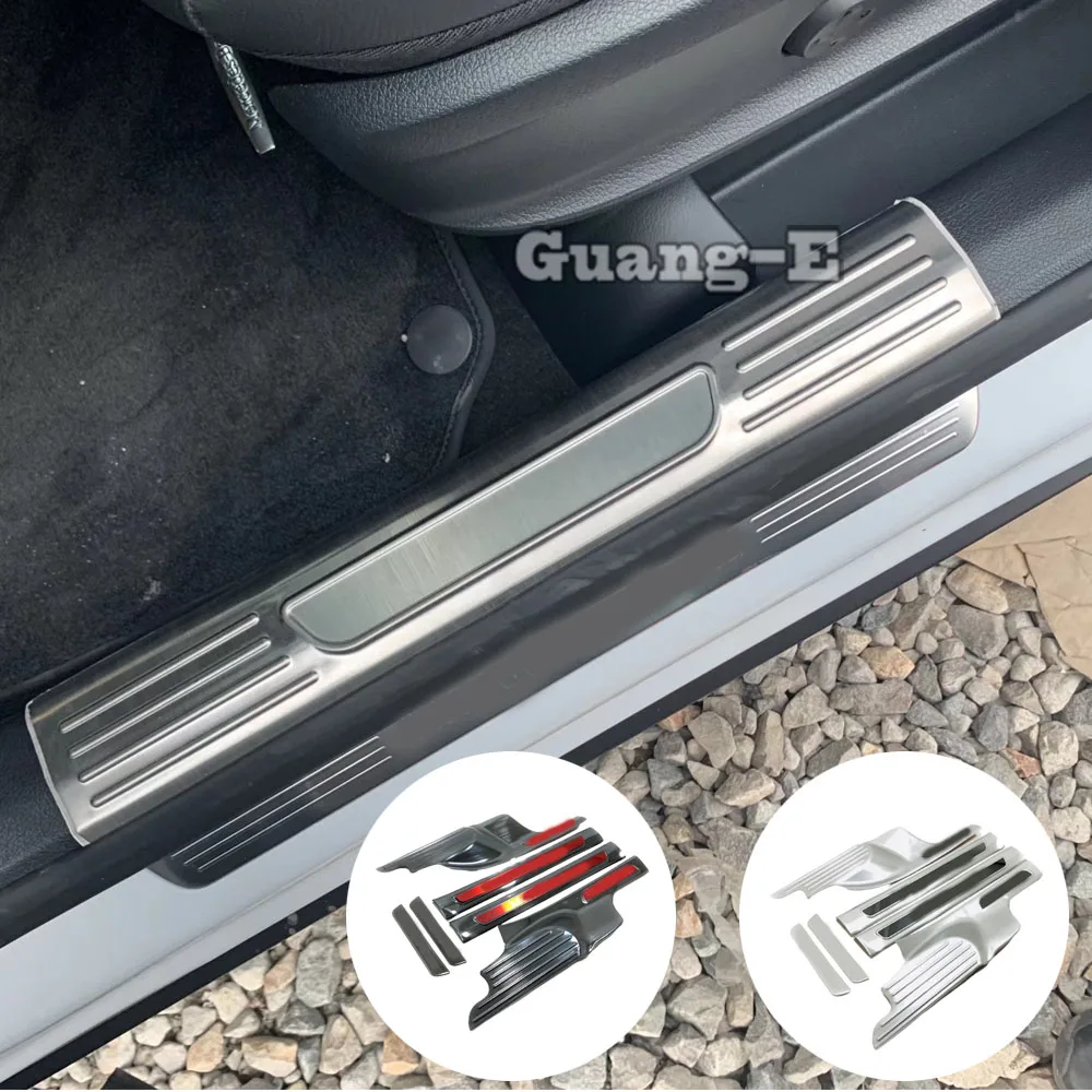 Stainless Steel Pedal Sill Scuff Plate Inner Threshold Parts 6PCs For Mercedes Benz GLB Class W247 X247 2019 2020 2021 2022 2023