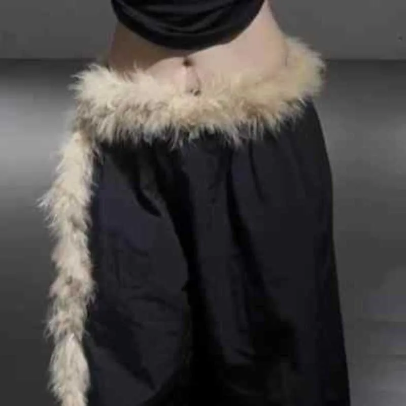 

200cm Soft Plush Belt Feathered Scarf for Street Dance Accessory Trendy Caramel Perfect for Fashion Lovers Decoration 2025 New