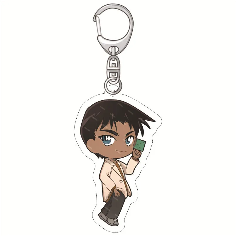 Cartoon Detective Conan Keychain Conan Edogawa Haibara Ai Mouri Ran Cosplay Q Version Figures Acrylic Pendant Key Chain Japanese