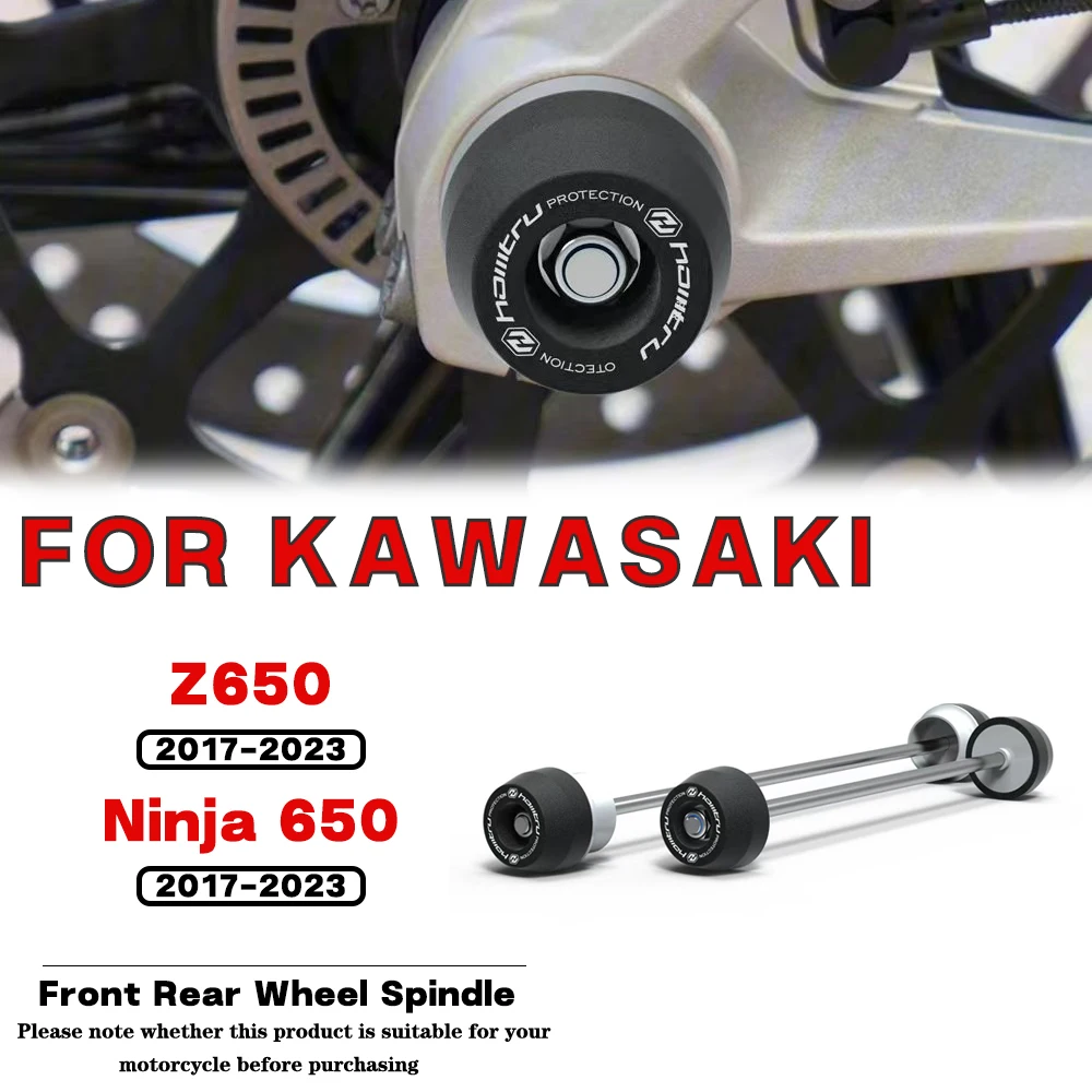 

For KAWASAKI Z650 Ninja 650 2017 2018 2019 2020 2021 2022 2023 Motorcycle Accessories Front Rear Wheel Spindle Crash Protector