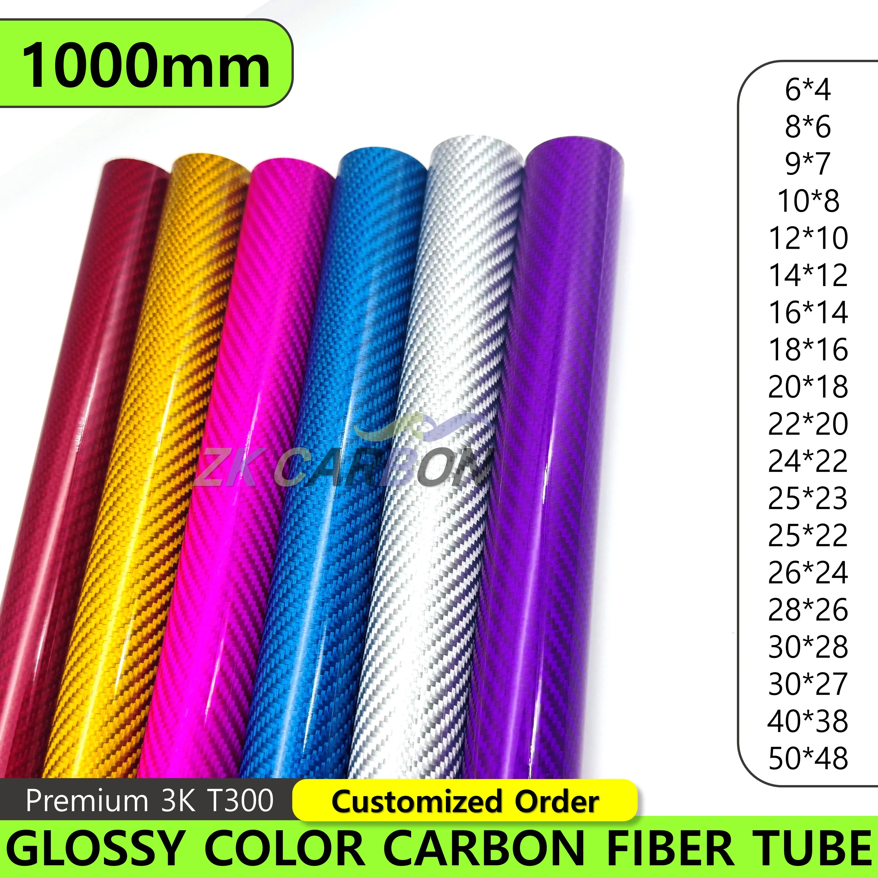 

1 шт., трубка из углеродного волокна золотого цвета, 3K, высокий композитный материал, длина 1000 мм, наружный диаметр 8 мм, 10 мм, 12 мм, 16 мм, 18 мм, 20 мм, глянцевое саржевое переплетение