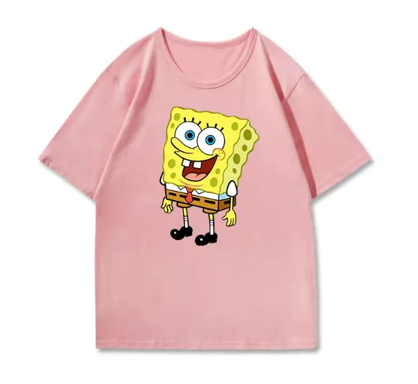 เสื้อยืดลายสปอนจ์บ็อบสแควร์แพนท์ส คอลเลคชั่นบิ๊กสตาร์คู่รัก สำหรับฤดูร้อน ผ้าฝ้ายแท้ เสื้อยืดแขนสั้นสำหรับเด็ก เสื้อผ้าฤดูร้อนสุดเทรนดี้