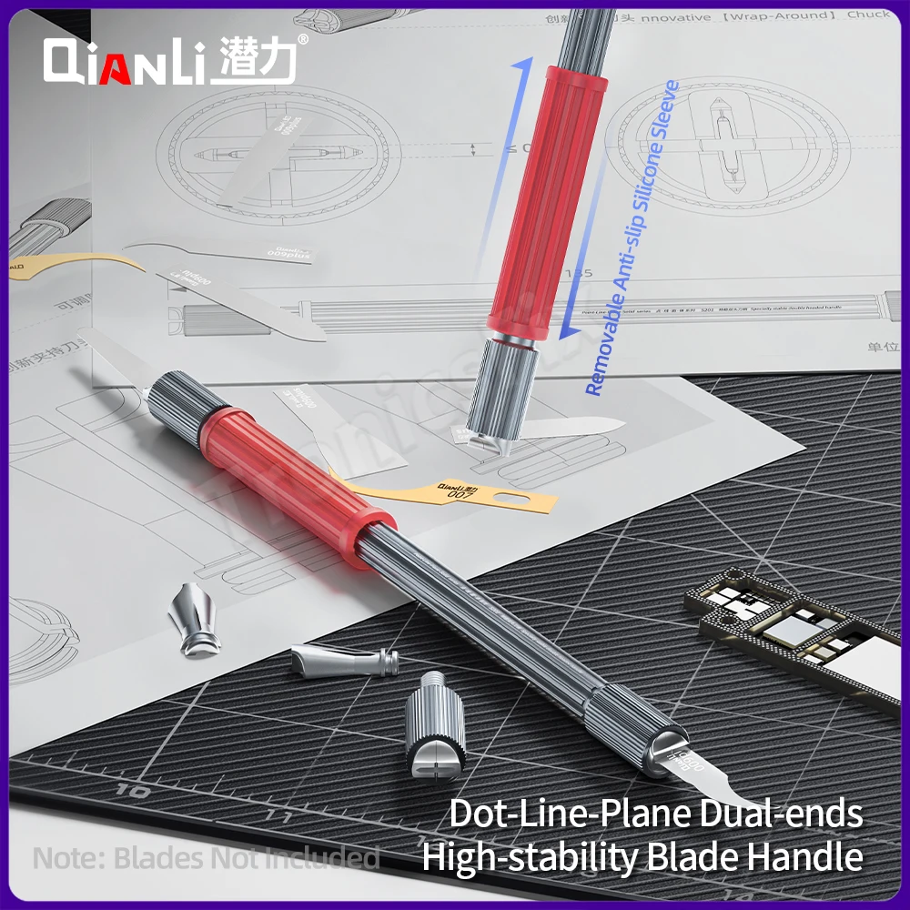 

Ручка прецизионного лезвия Qianli для ремонта материнской платы, противоскользящая ручка двойного назначения со сверхстойкой цангой для инструмента инженера телефона