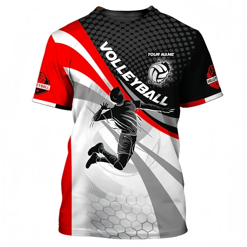 

Fashion Volleyball Graphic T Shirts For Men Summer Casual Custom Name Sports Wear 3D Printed T-shirts Loose Quick Dry Tees Tops
