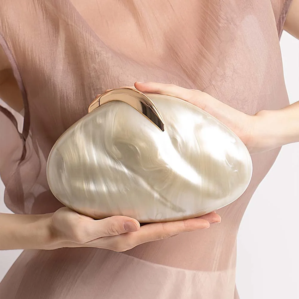 Oval Shell Bag Acrylic Fashion Crossbody Shoulder European and American Acrylic Dinner Bag Women's Handbag