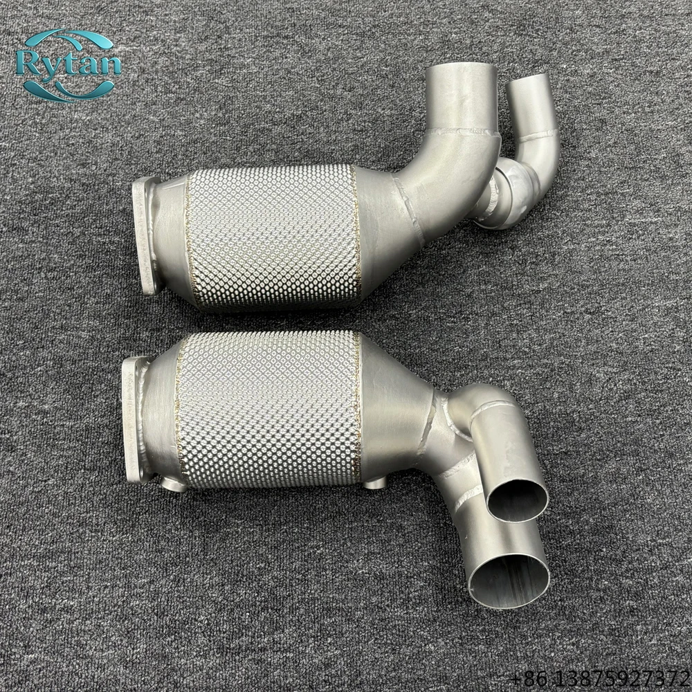

Rytan 304 Stainless Steel Valvetronic Flow Straight Pipes Downpipe Exhaust System for 911 991.2 with Heatshiled