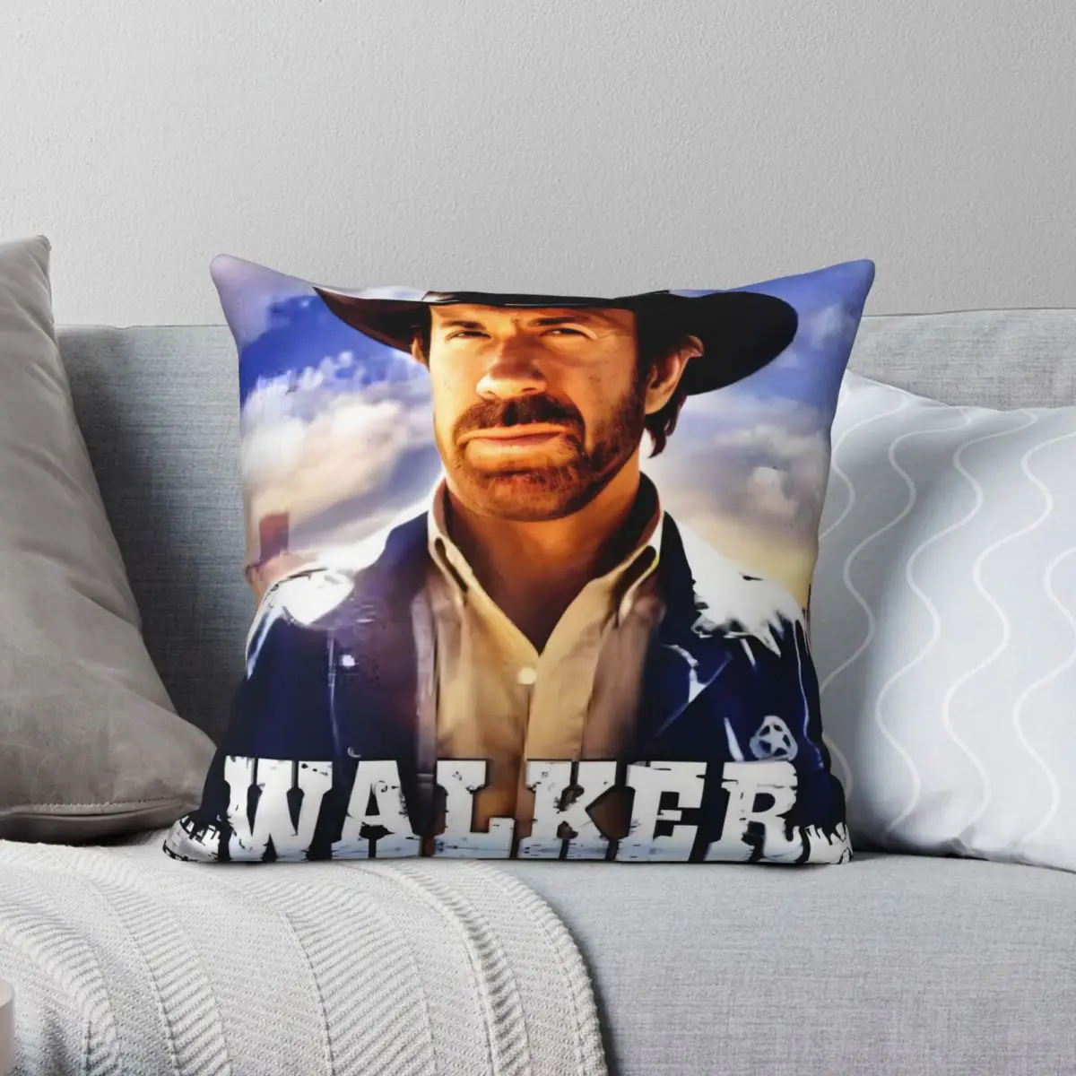 Walker Texas Ranger Pillowcase Polyester Linen Velvet Printed Zip Decorative Throw Pillow Case Car Cushion Cover