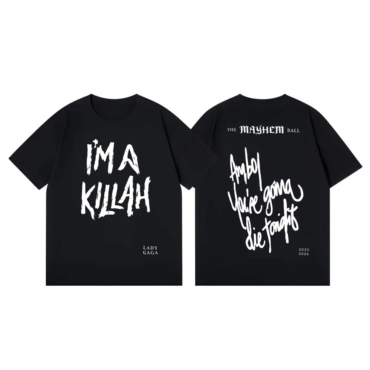 

Lady Gaga The Mayhem Ball Tour 2026 T Shirt High Quality Fashion Oversized T-shirts Men Women Casual Cotton Short Sleeve T-shirt