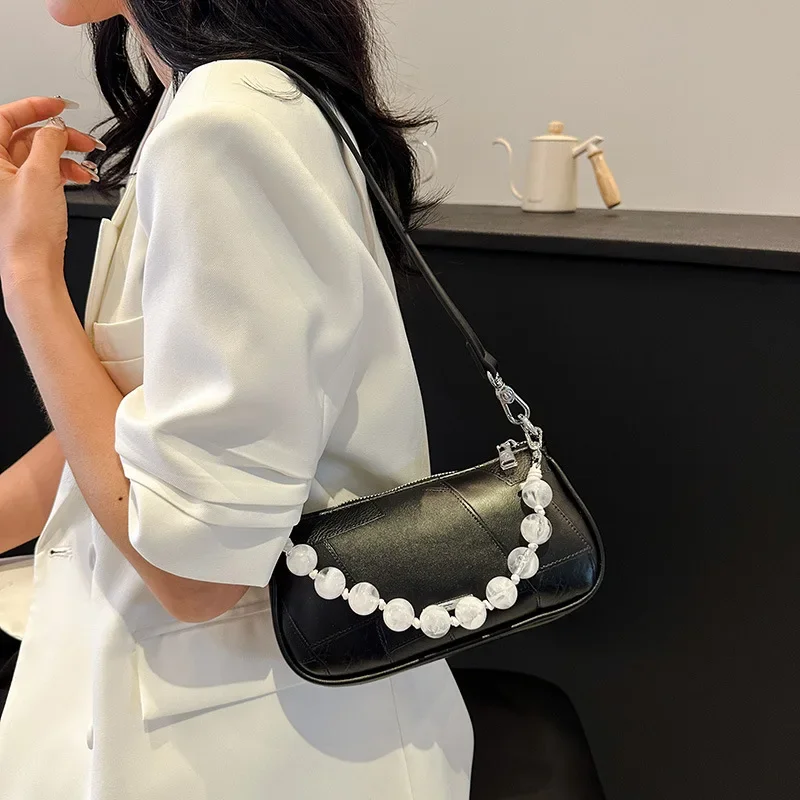 

Simple Small Square Women's Bag, A Niche Fashion Trend with Pearl Texture, Casual and Versatile Crossbody Bag