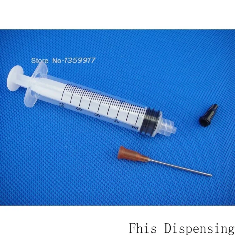 10cc/10ml Syringe 15G Blue Needle Glue Adhesive Henna Liquids 1.5 Inch Blunt Tip Dispensing Needle Pack of 5