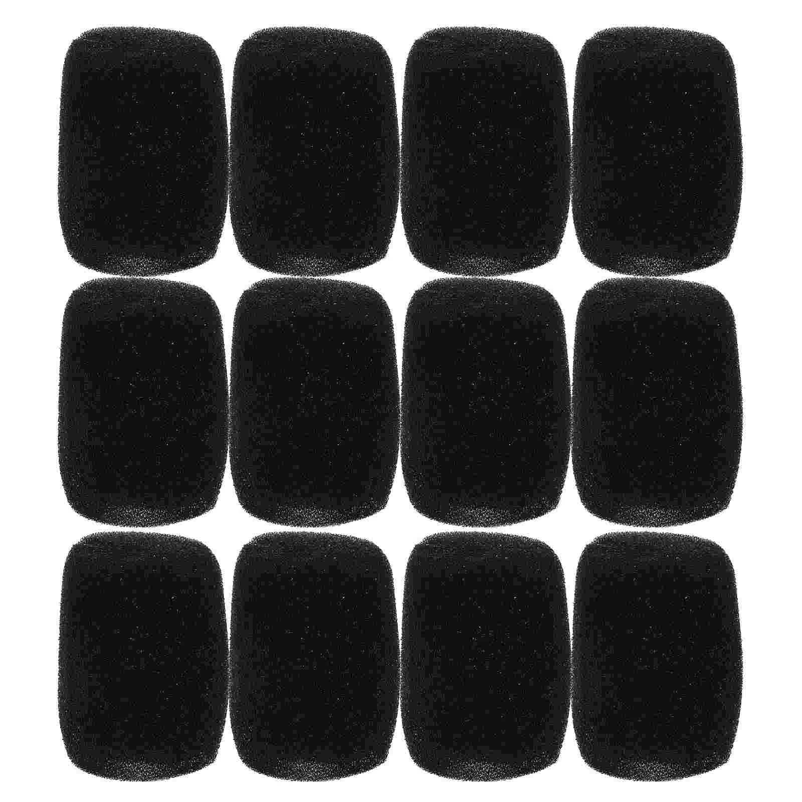 12 Pcs Microphone Inner Foam Sponge Cover Durable Sm57 Pop Filter Handheld Wired Mics Protective Cap Round Head Grill Windscreen