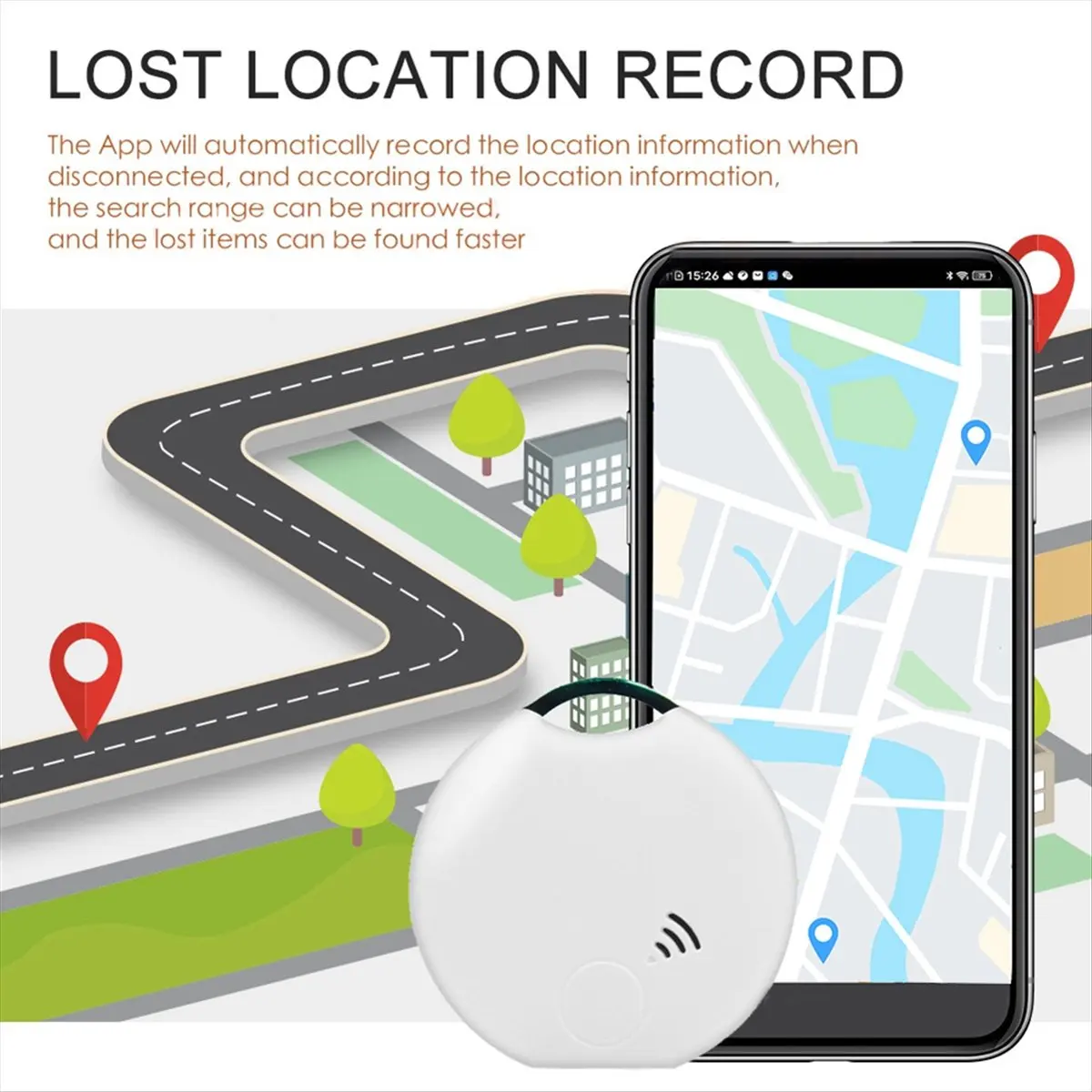 ABUQ NEW Bluetooth Smart Tracker Device Two-Way Search Android IOS Key Tracker Item Locator Work with Smart Llfe 1PCS