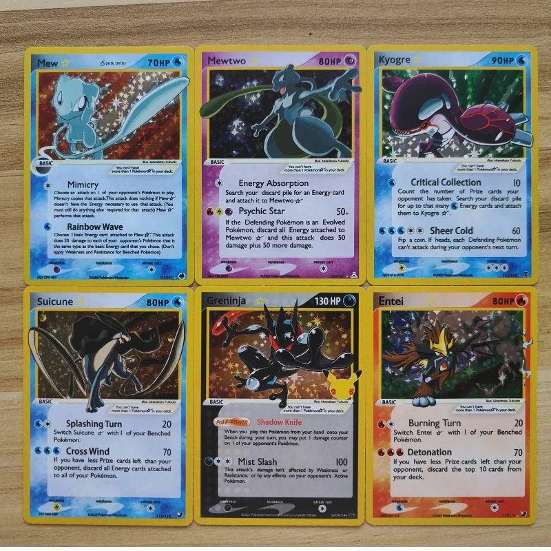 Charizard Gyarados Mewtwo Flareon Latios Flash Card PTCG English Version Starry 28 Sheets Self made DIY Game Collection gift