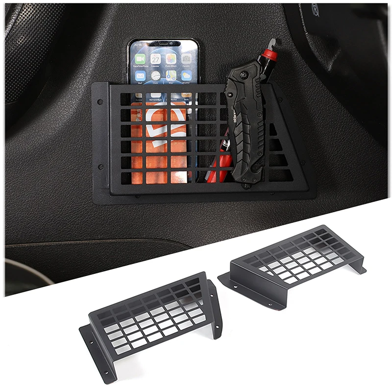 

For Hummer H3 2005-2009 Aluminum Alloy Black Car Front Door Storage Box mobile phone Organizer Holder Car Accessories