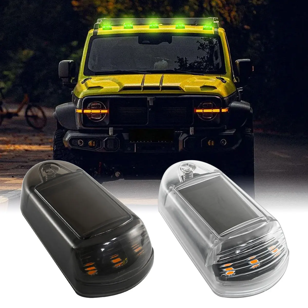 

1/4PCS RGB Solar Powered LED Strobe Light Bar RGB Car Roof Mount Warning Anti-Collision Pilot Light for Truck SUV ATV Pickup