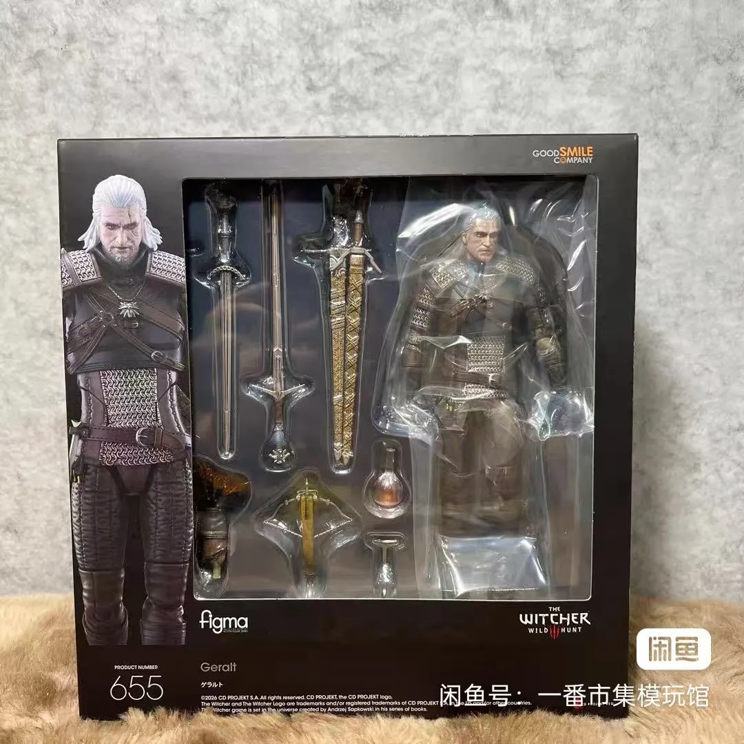 Op voorraad, origineel Max Factory figma Geralt PVC 16cm animefiguur, verzamelobject, display, speelgoed, bureau decoratie