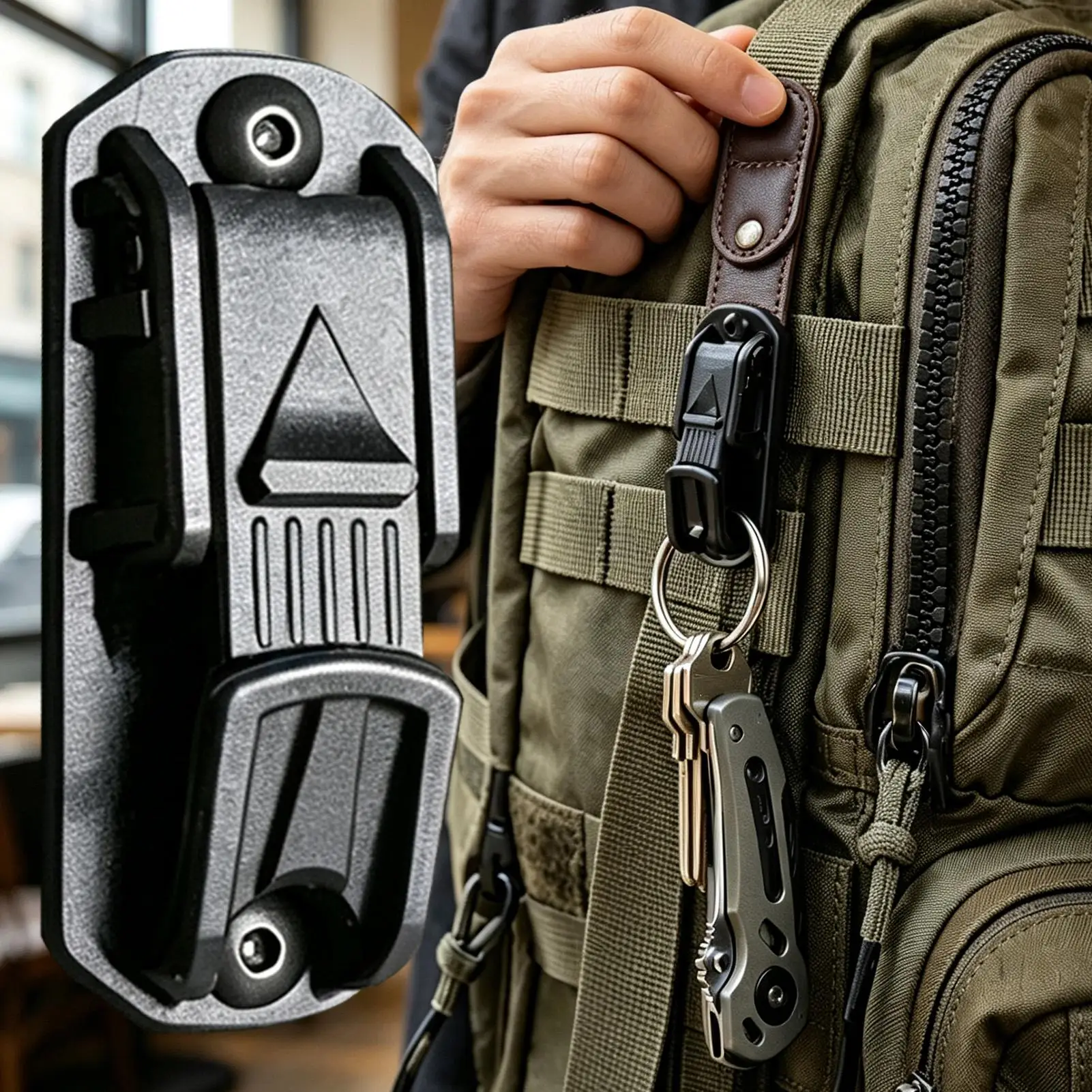 Robuster Gürtelclip Multifunktionaler Haken Schlüsselhalter Outdoor Survival Ausrüstung Klettern Camping Wandern Rucksackzubehör – Detail 7