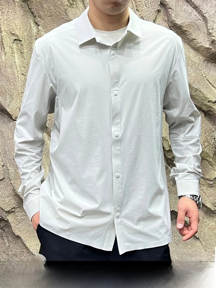

Ultra-Thin Quick-Dry Men's Shirt Technological Innovation Sun Protection Full Glue Spring Summer Standard Fit Long Sleeve