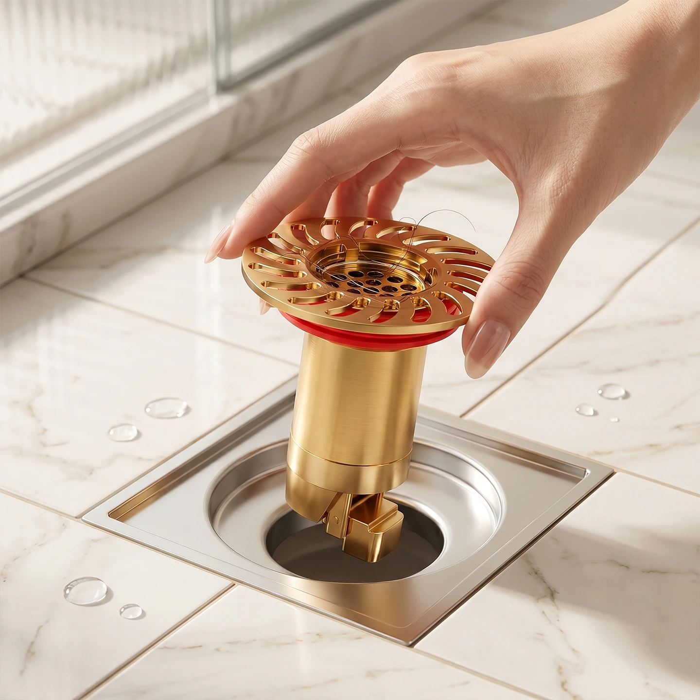 All Brass Floor Drain Hair Stopper Deodorizing Core Hair Trap Bounce Seal Removable Strainer Fits 32mm 46mm Pipe Anti Odor