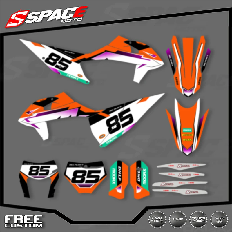 

SPACE Custom Motorcycle Graphics Background Decal for KTM 125 250 300 350 450 2019-2022 SXF 2020-2023EXC Decals Stickers Kits 04