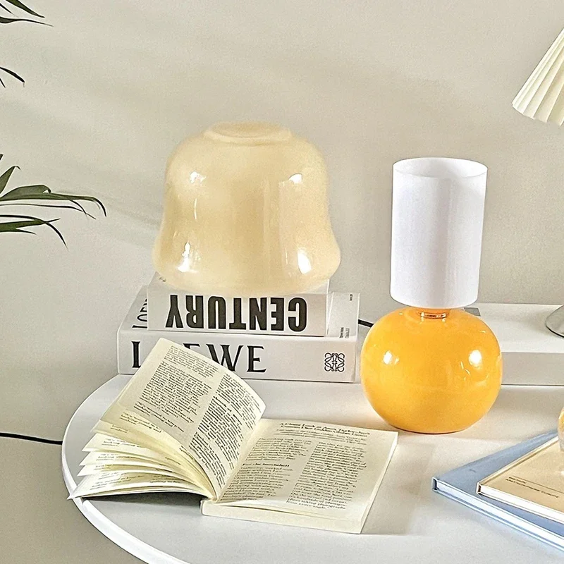 Cogumelo LED Table Lamp, Cream Desk Lamp, Atmosfera Quente, Estudo, Leitura, Lâmpadas de Cabeceira, Estilo Moderno, Decoração Luz Noturna, Decoração do Quarto