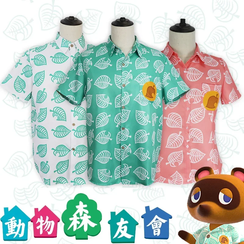 Camisa de Cosplay de Tom Nook, disfraz de Cosplay, disfraces de Halloween para adultos y niños, camisa de manga corta