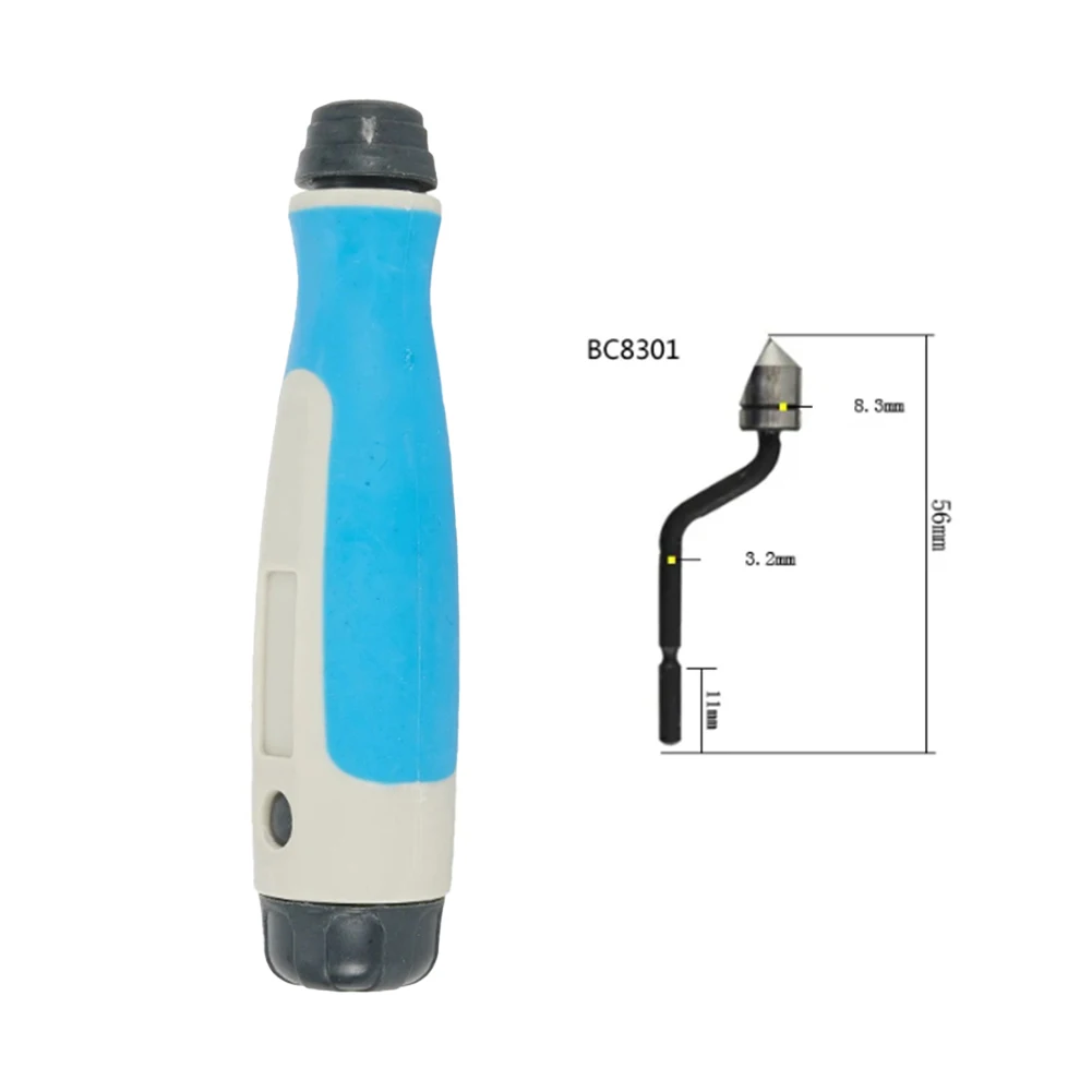 

NG Hole Deburring Tool with M2 High Speed Steel Cutter Heads Blue+White Handle Suitable for Various Applications