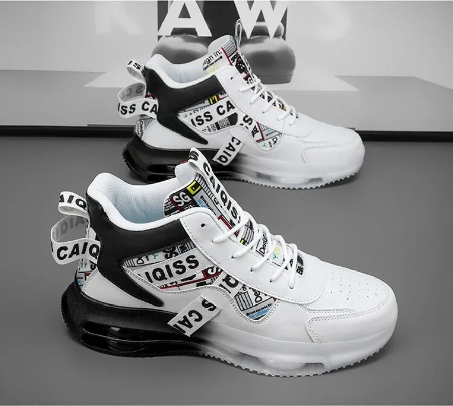 أحذية رياضية رجالية قابلة للتنفس - أحذية جري مبطنة منقوشة لكرة السلة والتنس والاستخدام الكاجوال - تدريب للرجال والنساء