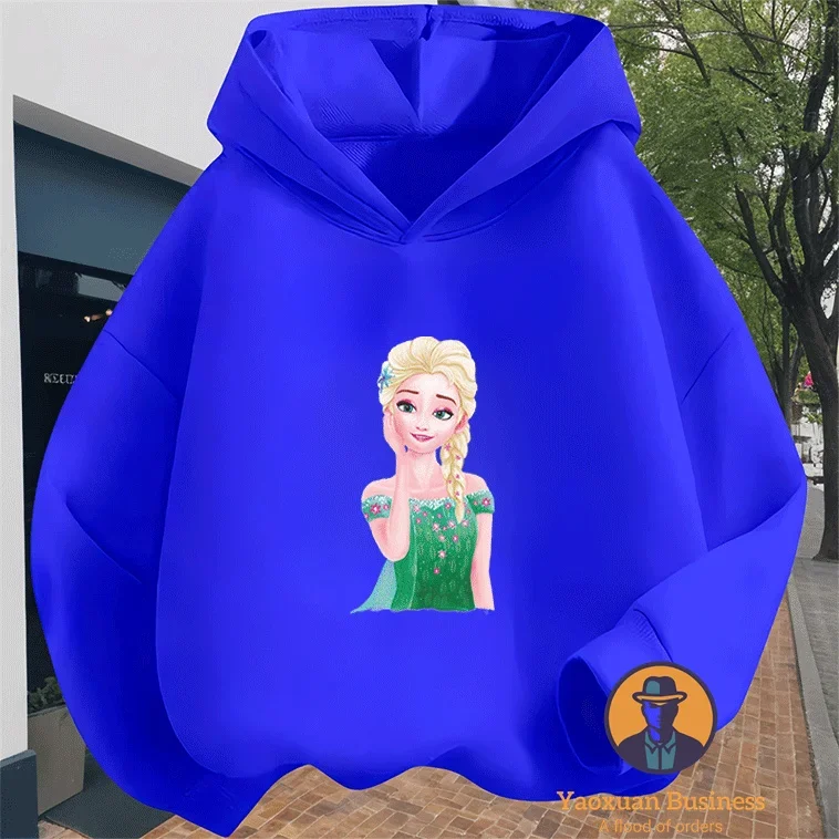 

Trendy Disney Elsa Boys Girls Children Hoodie Cute Cartoon Print Warm Windproof Autumn Winter Fashion