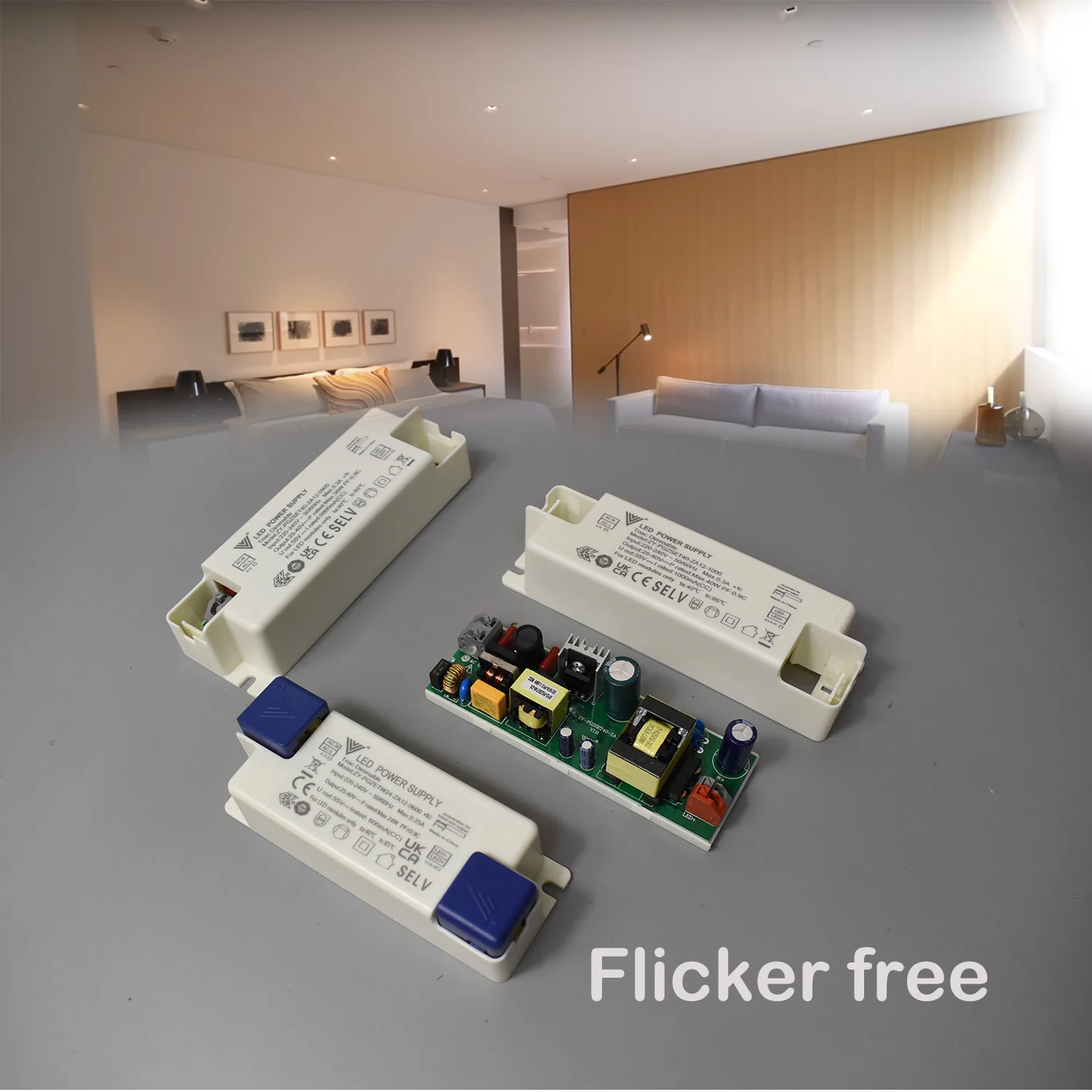 Flicker Free LED Dimmable Driver Lighting Transformer for COB Chips 600mA 900mA 25V-40V Recessed Lamps