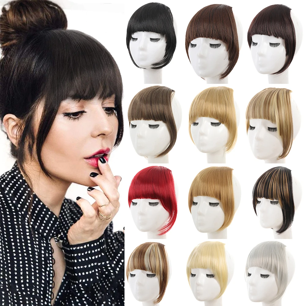 

Benehair Synthetic Fake Blunt Air Bangs Clip In Hair Extensions Fake Fringe False Hairpiece For Women Clip In Bangs Fake Hair