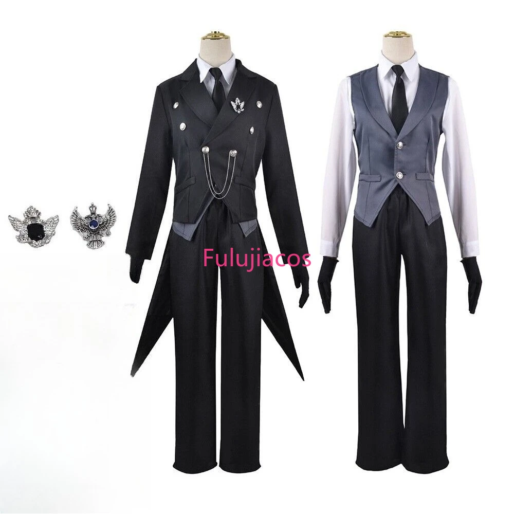 

Fulujiacos Anime Kuroshitsuji Sebastian Cosplay Costume Suit for Halloween Outfits Carnival