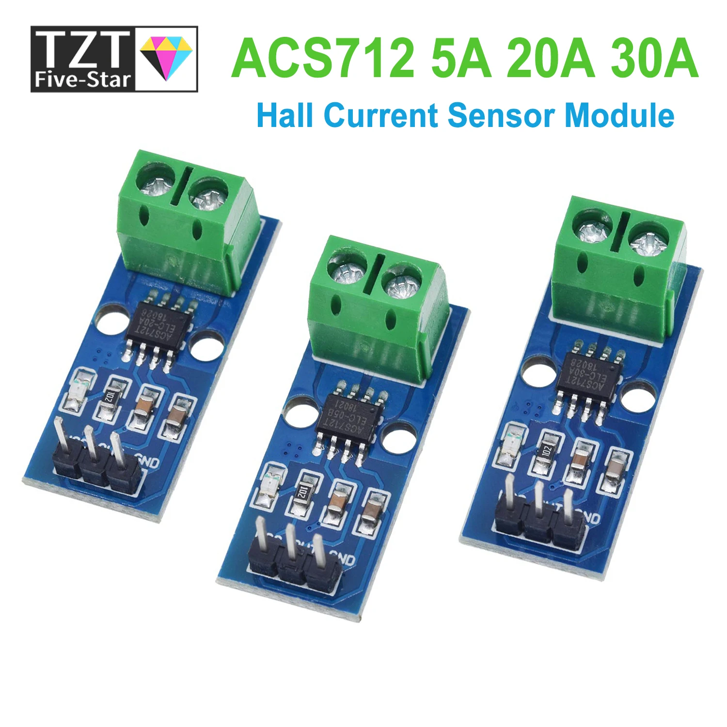 1/3PCS Hot Sale ACS712 5A 20A 30A Range Hall Current Sensors Module ACS712 Module For Arduino 5A 20A 30A