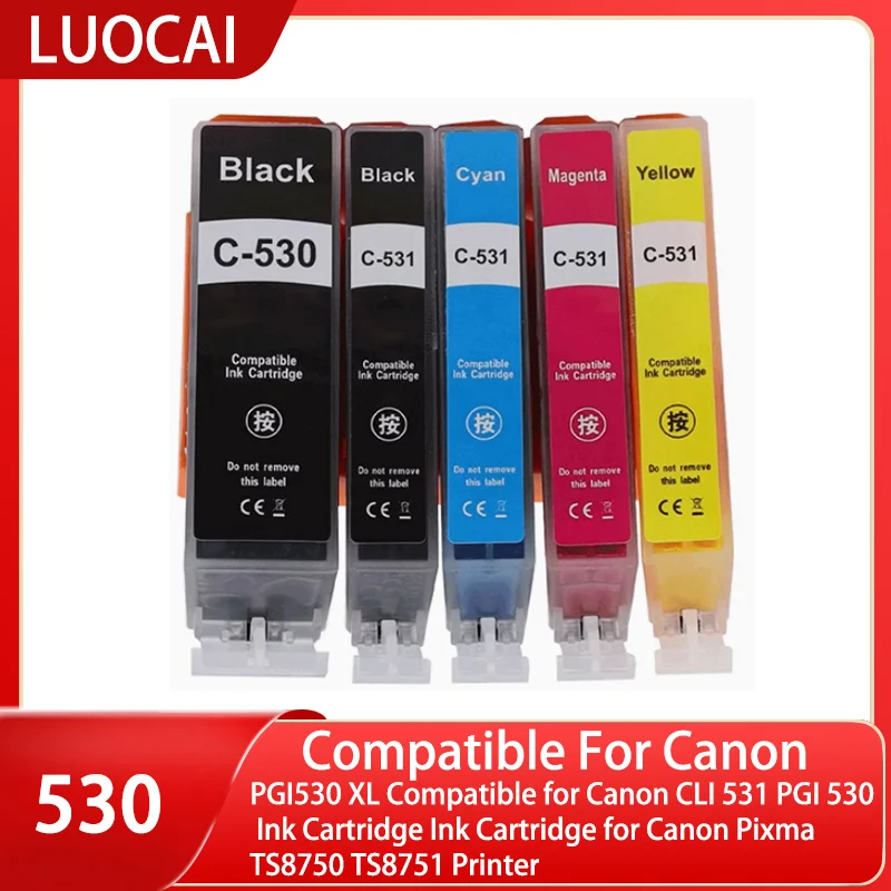 PGI530 XL Compatible for Canon CLI 531 PGI 530 Ink Cartridge Ink Cartridge for Canon Pixma TS8750 TS8751 Printer