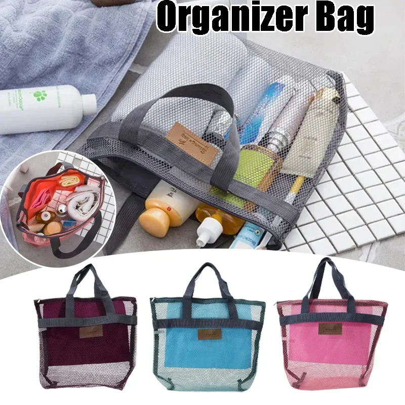 Handlicher Netz-Reiseorganizer Hängende Kosmetiktasche für Kosmetik und Badezimmer-Essentials Atmungsaktives Reißfestes Material