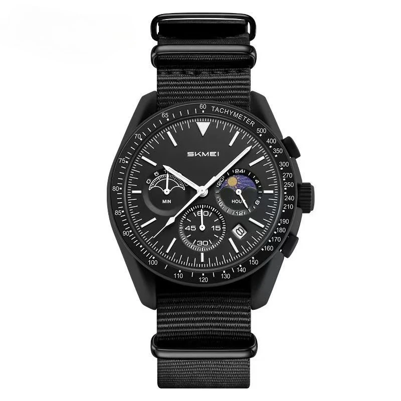 Fashion Hot Selling Multifunctional Design Sun Moon Watches Quartz Watch Men Women High Quality Sub-dials Top Brand Wristwatch