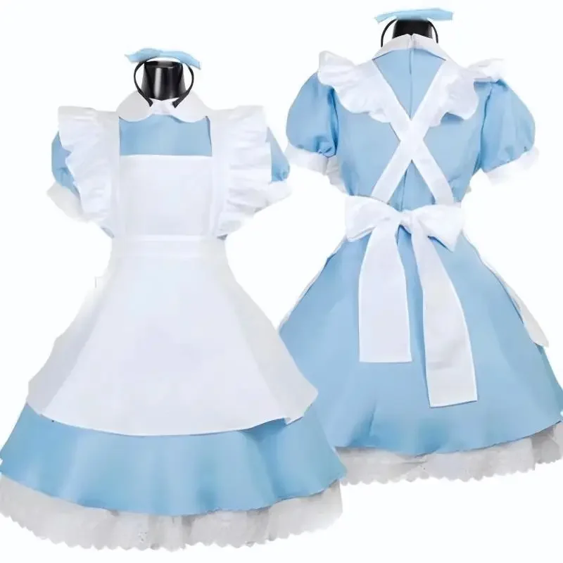 Disfraces de Cosplay para Mujer, Vestido Lolita, Delantal de Sirvienta, Falda de Fantasía para Carnaval, Ropa de Halloween, Fiesta de Disfraces, Alice, Talla Asiática