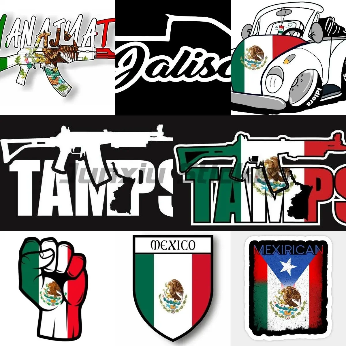 

Mexican Flag Tattered Waving Mexico Country Latin Pride Stickers Cars Motos Laptops Motorcycle Bicycle Scooter Kayak Decal