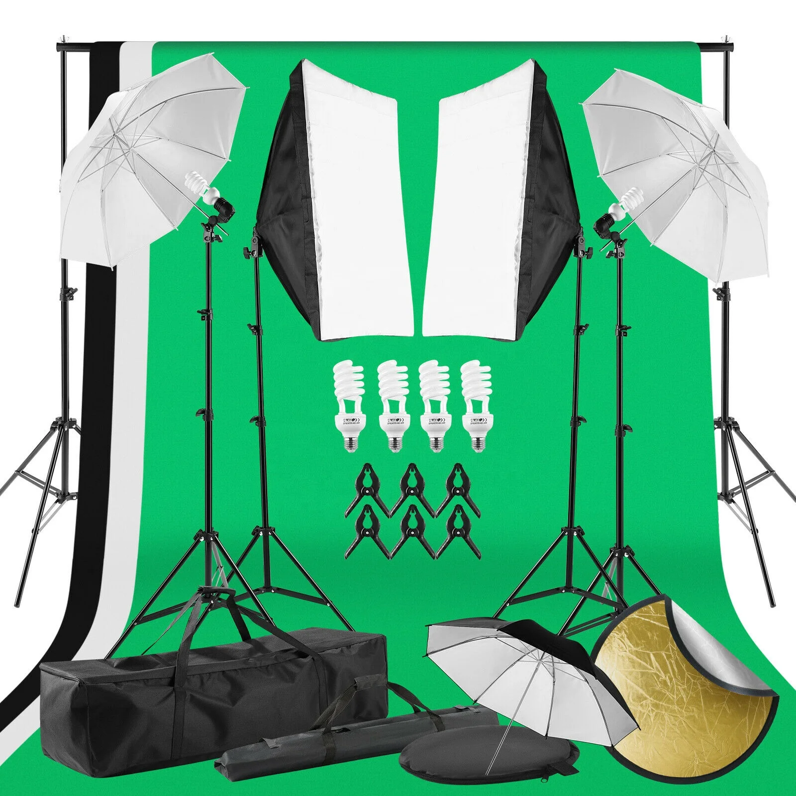 Fotografia Set Portail Photo Studio Lighting Photography Backdrop Stand Light Kit Umbrella Set