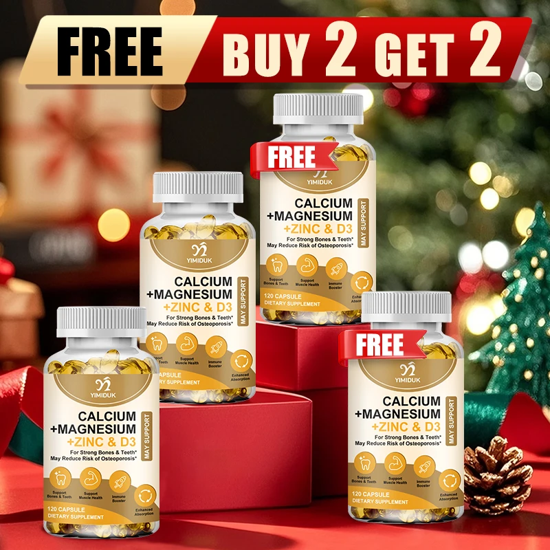 

Buy 2 Get 2 Free! Calcium Magnesium Zinc & D3 Capsules, Support Complete Bone, Immune Defense & Sleep Aid, Vitality, Non-GMO