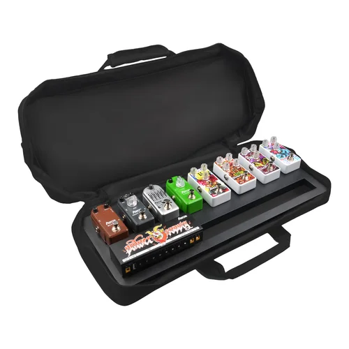 Imagen 2 del producto Tablero de efectos AZOR, aleación de aluminio con bolsa, soporte para efectos de pedal de guitarra, 50CM, buena calidad