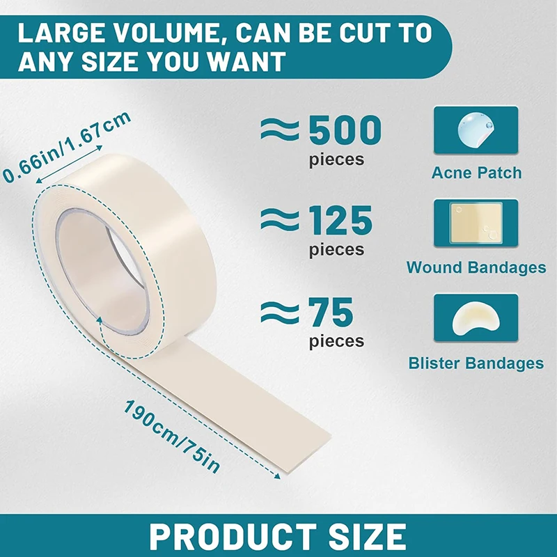 ★▲1Pc Hydrocolloid Roll For Wound Care Hydrocolloid Patch Bandages With Self-Adhesive, Bed Sore Bandages, Highly Absorbent