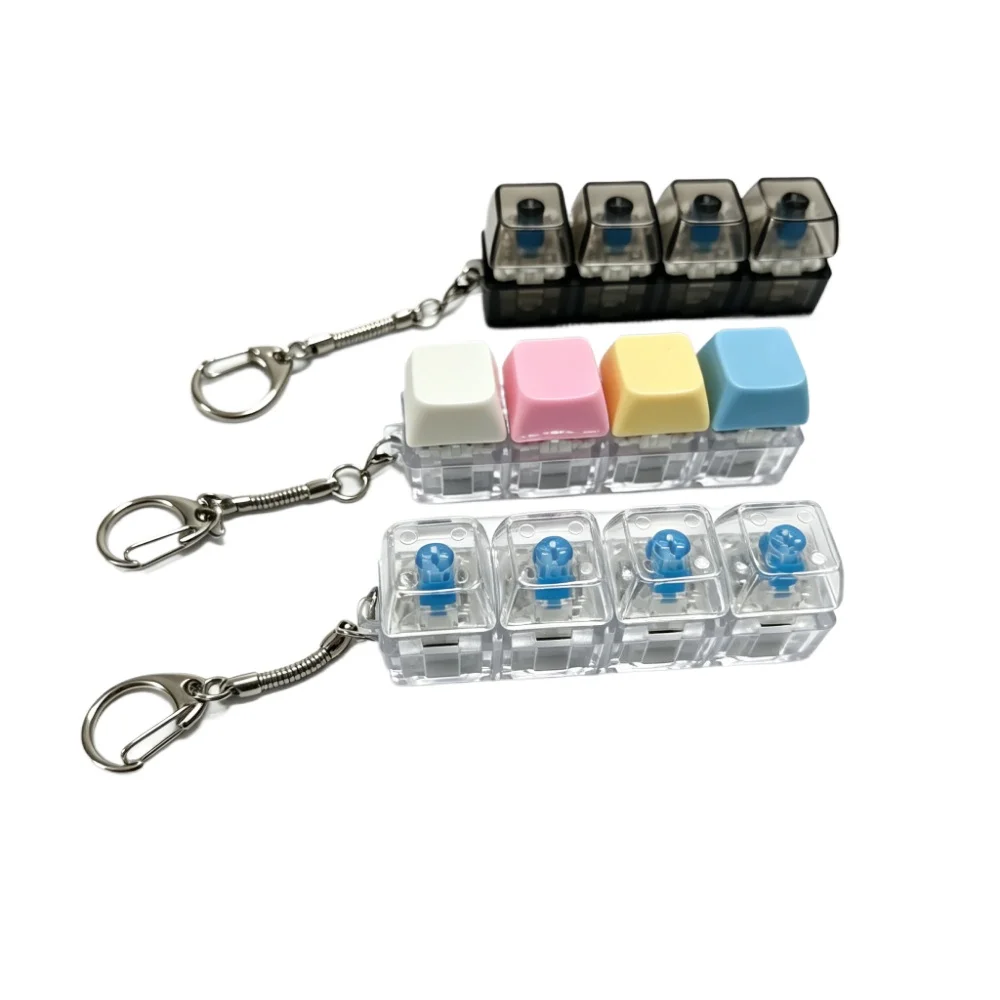 Color Dopamine Keyboard Keychain Fingertip Stress Relieving Sensory Adult Keychain Stress Relieving Small Tool Party Gift