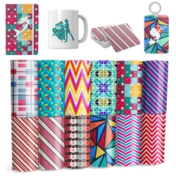 XFX Geometry Infusible Transfer Ink Sheet 12*12 IN Heat Press Transfer Paper Sublimation Transfer Ink for T-Shirt Tote Bag Craft