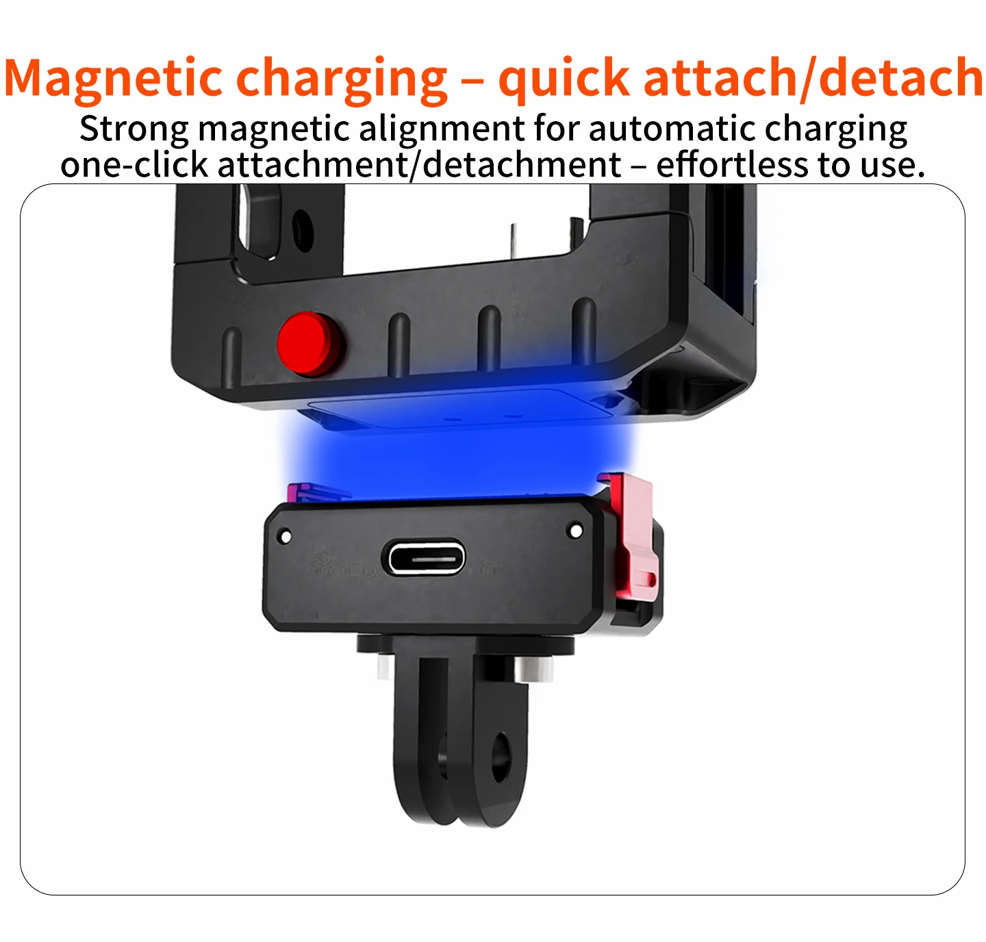 Kamerakäfig für DJI Osmo Action 5pro/4/3 Magnetischer Rahmen Schnellwechsel-Ladestation Stativadapter Cold Shoe Mikrofon-Lichthalterung – Detail 10